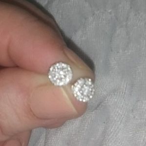 1/2tcw diamond halo earrings 14k